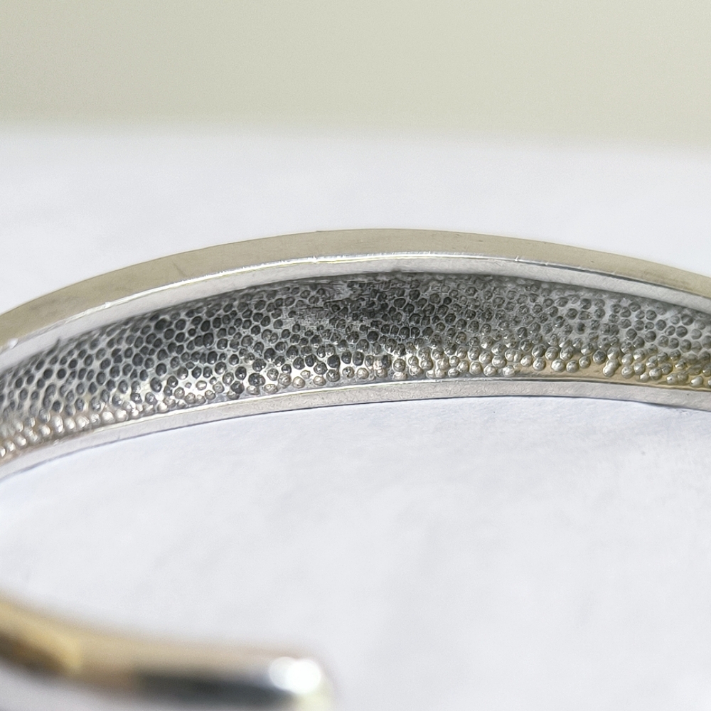 Teme sterling silver and turquoise inlay tapered bangle bracelet - Picture 10 of 11